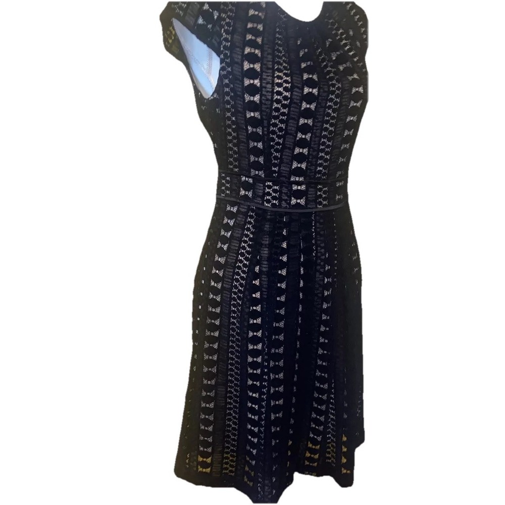 Esley Crochet Black Dress Medium Lined Classy Career Evening
